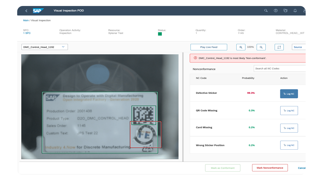 Screenshot of application