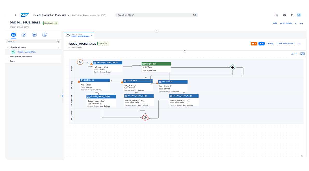 Screenshot of application