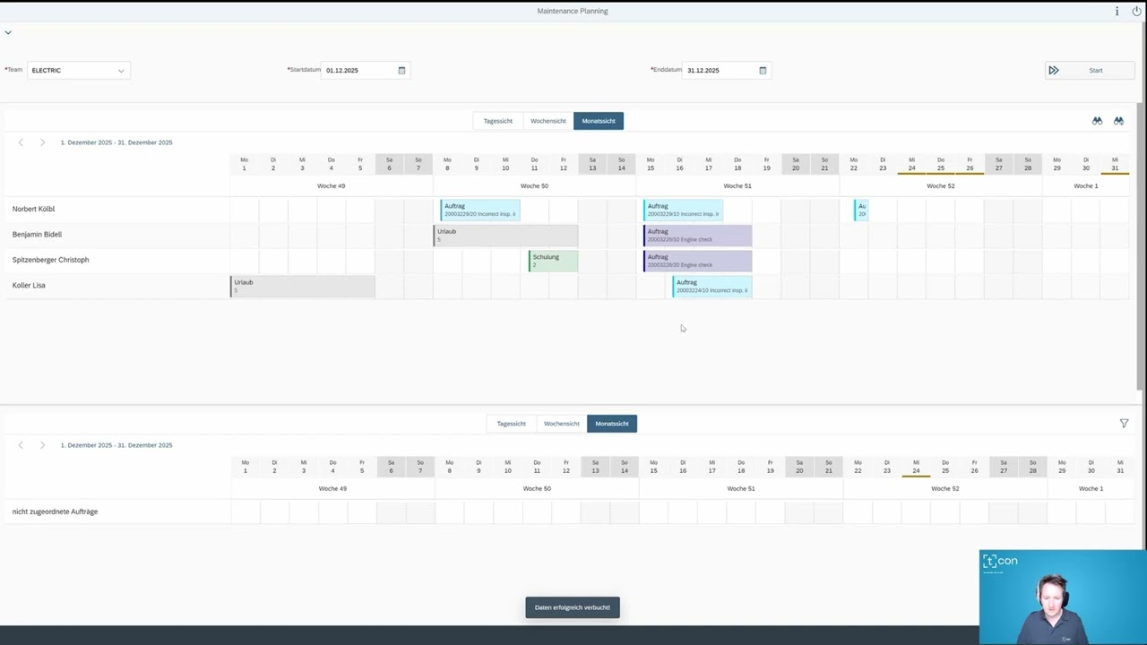 MAINTENANCE SUITE - Maintenance Planning: grafische Planoberfläche